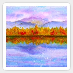 Autumn's Reflection on the Lake Sticker